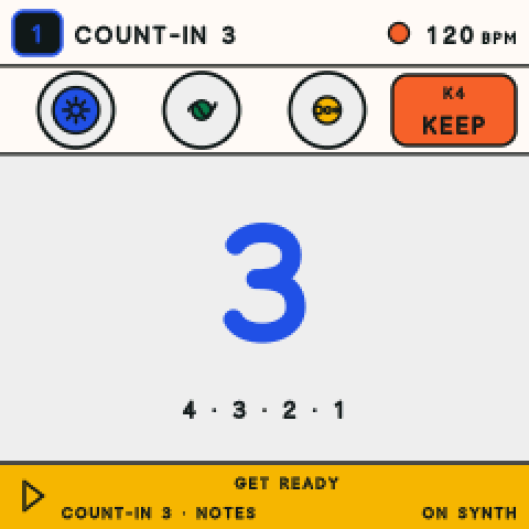 The FM-1 counting in before recording: a big 3, with 4 3 2 1 under it.